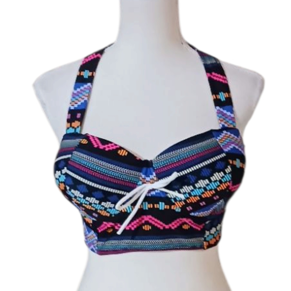 Colorful Halter Bikini Top